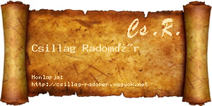 Csillag Radomér névjegykártya